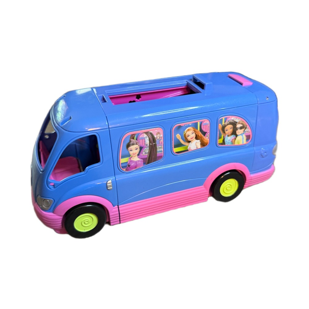 Polly Pocket Rockin Party Limo Bus Transforming Vehicle‎ Blue Pink Toy 2000s